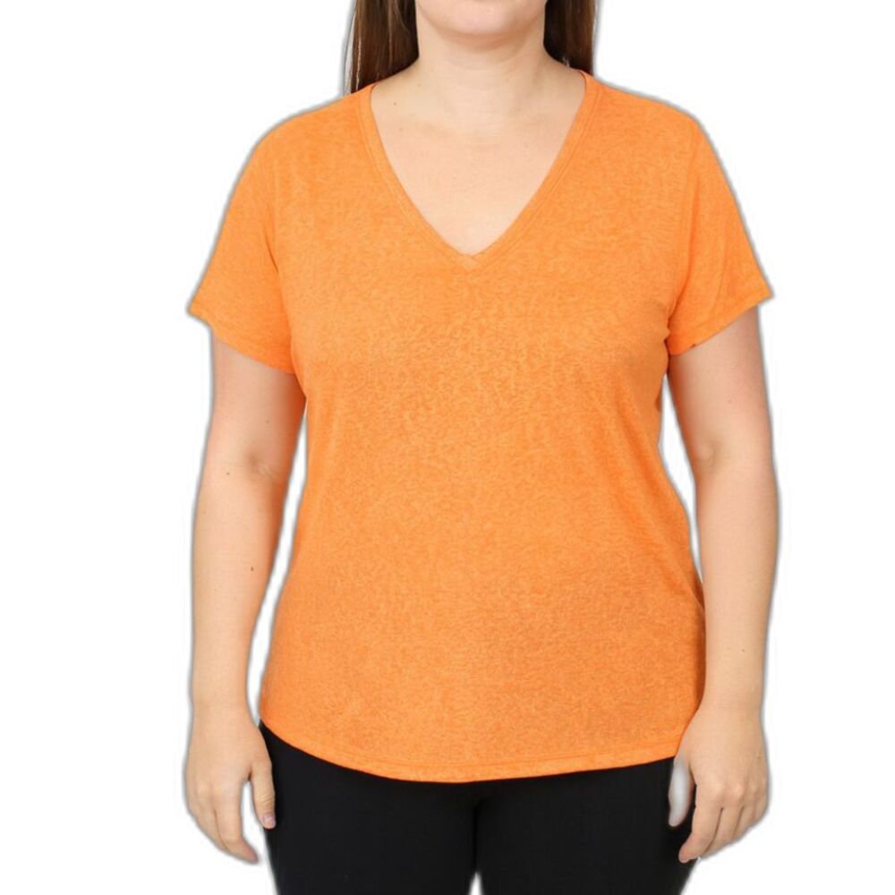 Avia Women’s V-Neck Burnout Sheer T-Shirt Leopard Print | XL